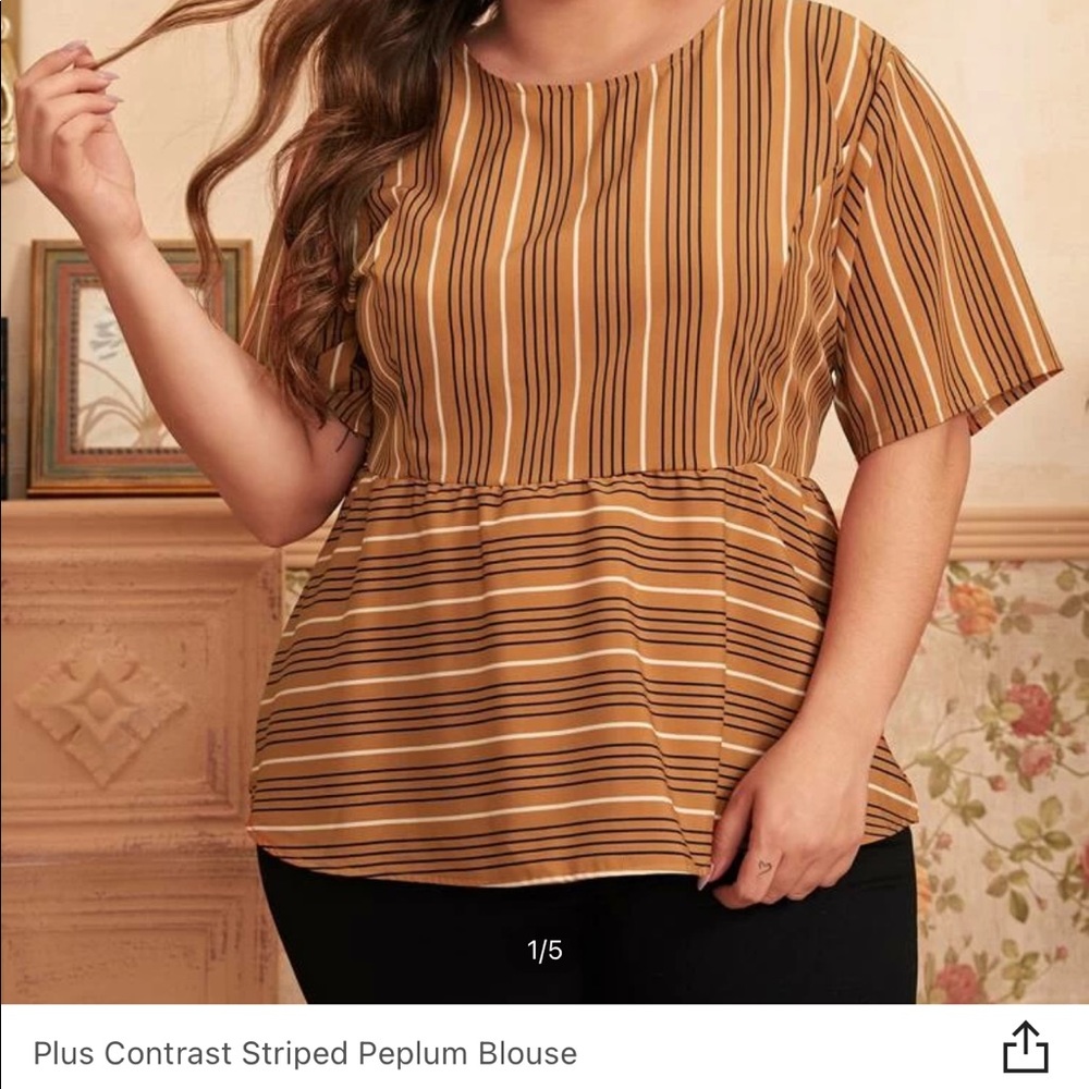 Striped Blouse (SHEIN) Plus Size